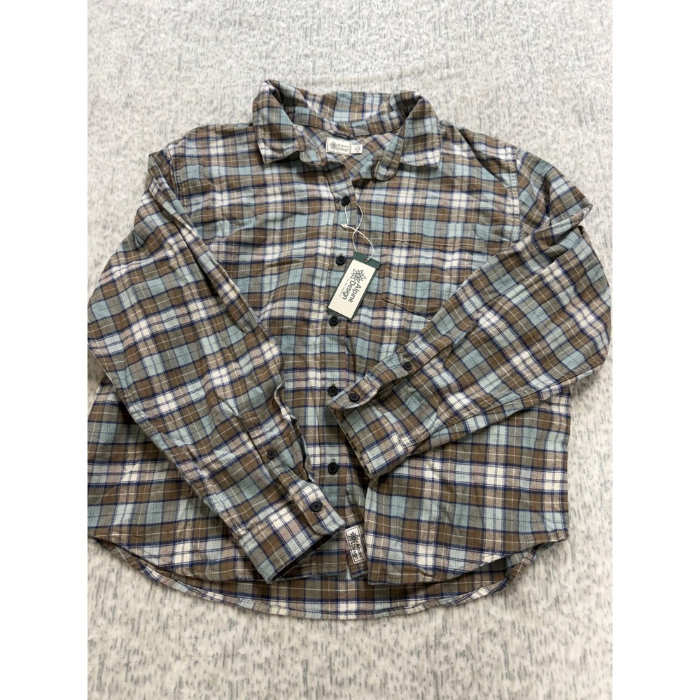 Alpine Design Womens XL Midweight Flannel‎ Shirt Brown Fall River Plaid ADW24300